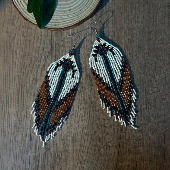 Bohemian Style Tassel Earrings with Glass Beads Dangle Earrings Vibrant - Picture 5 of 7